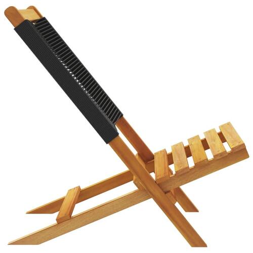 Foldbare havestole 4 stk. massivt akacietræ sort