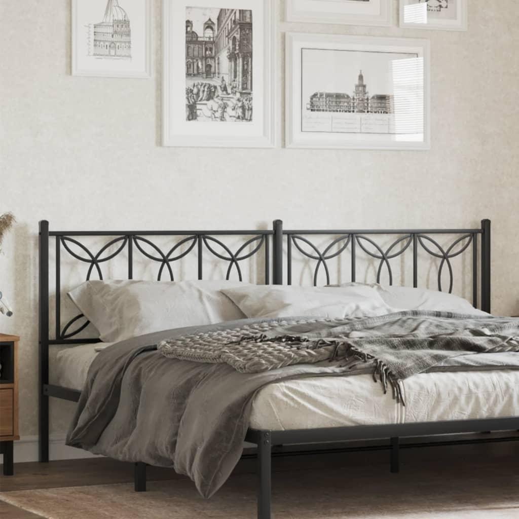 Sengegavl 193 cm metal sort
