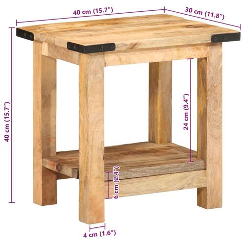 Spisebord 40x30x40 cm massivt ru mangotræ