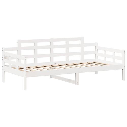 Daybed med tag 80x200 cm massivt fyrretræ hvid