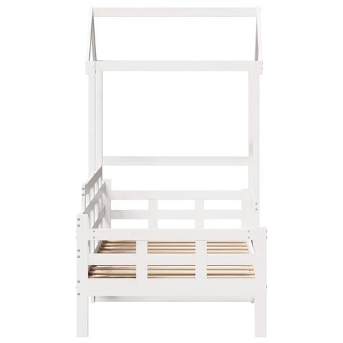 Daybed med tag 80x200 cm massivt fyrretræ hvid