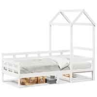 Daybed med tag 90x190 cm massivt fyrretræ hvid