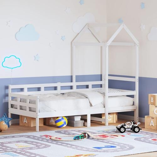 Daybed med tag 90x190 cm massivt fyrretræ hvid