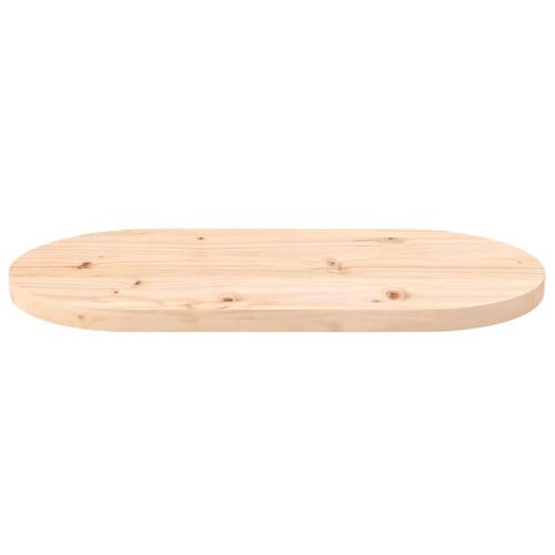 Bordplade 80x40x2,5 cm oval massivt fyrretræ