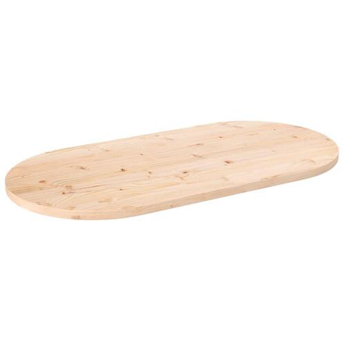 Bordplade 110x50x2,5 cm oval massivt fyrretræ