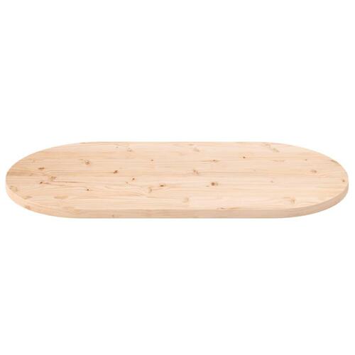 Bordplade 110x50x2,5 cm oval massivt fyrretræ