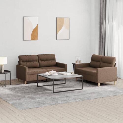 2 personers sofa med hynder stof brun