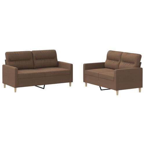 2 personers sofa med hynder stof brun