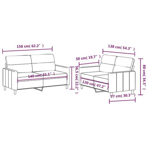 2 personers sofa med hynder stof brun