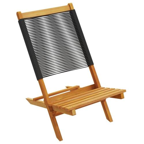Foldbare havestole 6 stk. massivt akacietræ sort