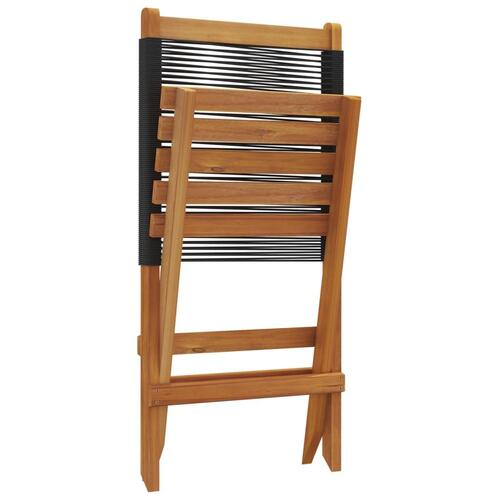 Foldbare havestole 6 stk. massivt akacietræ sort