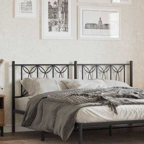 Sengegavl 180 cm metal sort