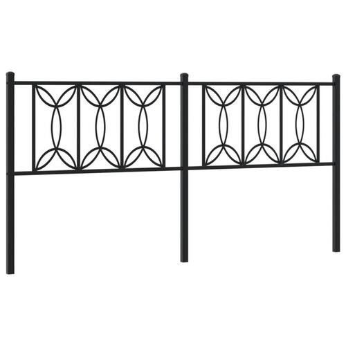 Sengegavl 180 cm metal sort