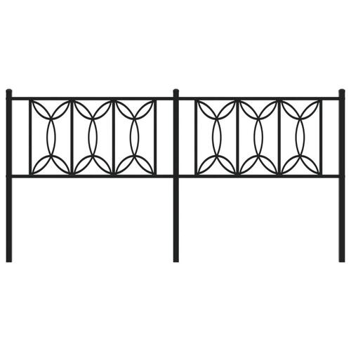 Sengegavl 180 cm metal sort