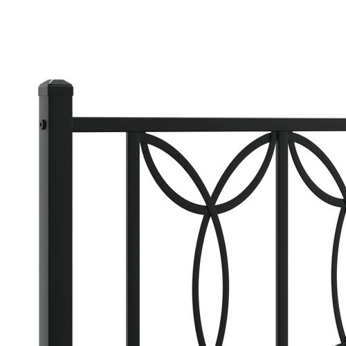 Sengegavl 180 cm metal sort