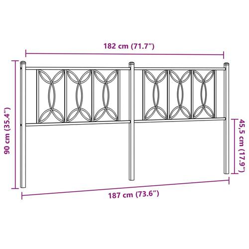 Sengegavl 180 cm metal sort