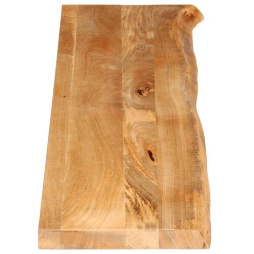 Bordplade 180x30x2,5 cm naturlig kant massivt mangotræ