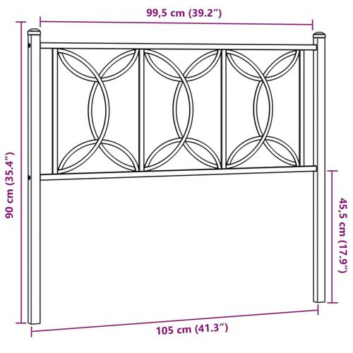 Sengegavl 100 cm metal sort