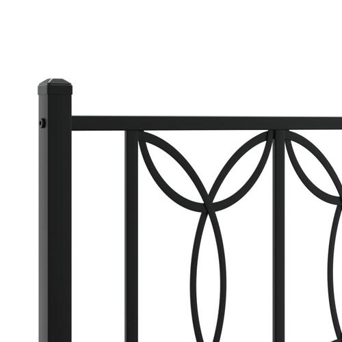 Sengegavl 135 cm metal sort
