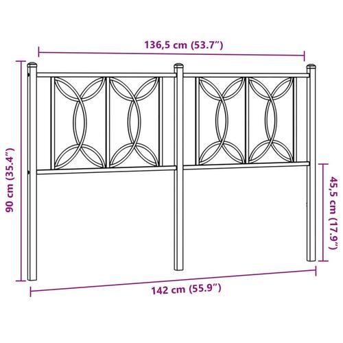Sengegavl 135 cm metal sort