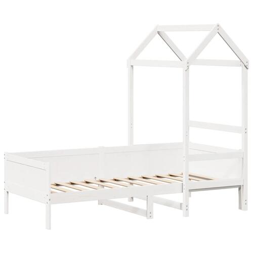 Daybed med tag 90x190 cm massivt fyrretræ hvid