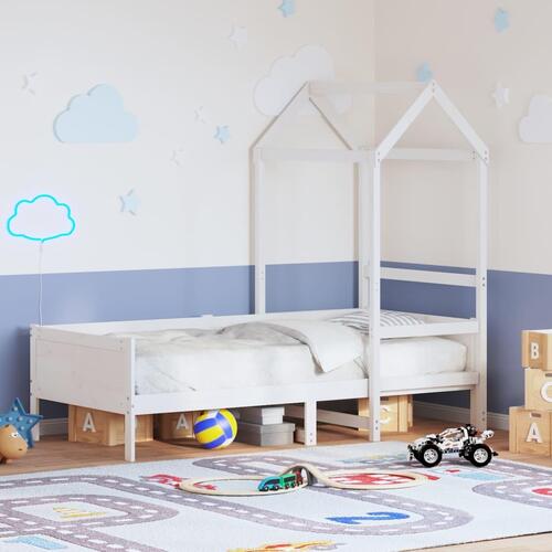 Daybed med tag 90x190 cm massivt fyrretræ hvid