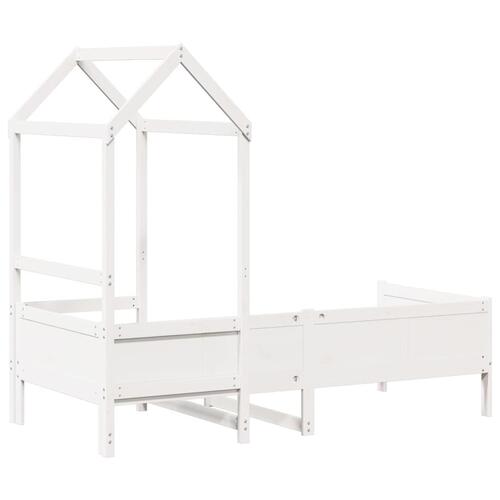 Daybed med tag 90x190 cm massivt fyrretræ hvid