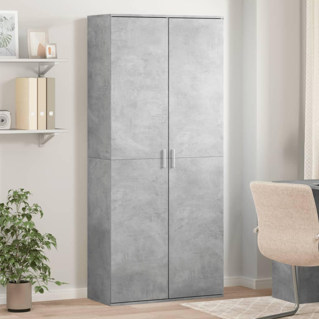 Højskab 80x35x180 cm konstrueret træ betongrå