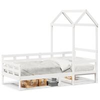 Daybed med tag 80x200 cm massivt fyrretræ hvid