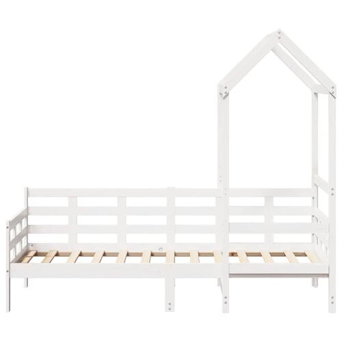 Daybed med tag 80x200 cm massivt fyrretræ hvid