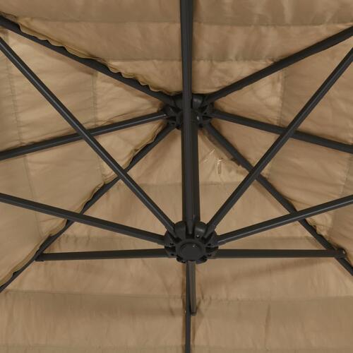 Haveparasol med stålstang 268x268x226 cm brun