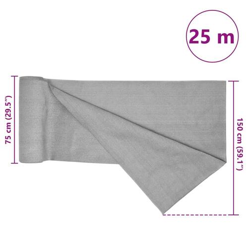 Afskærmning 1,5x25 m 75 g/m² HDPE lysegrå