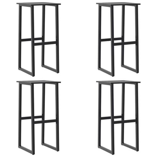 Barstole 4 stk. 38x38x80 cm pulverlakeret stål sort