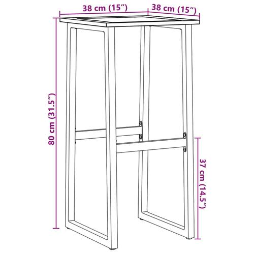 Barstole 4 stk. 38x38x80 cm pulverlakeret stål sort