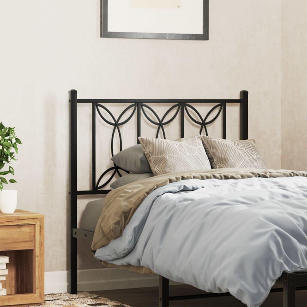 Sengegavl 75 cm metal sort