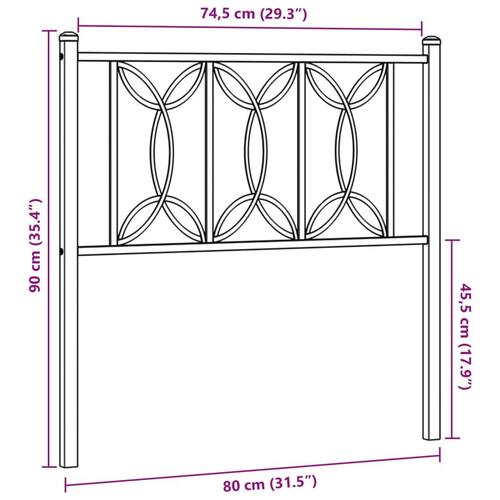 Sengegavl 75 cm metal sort