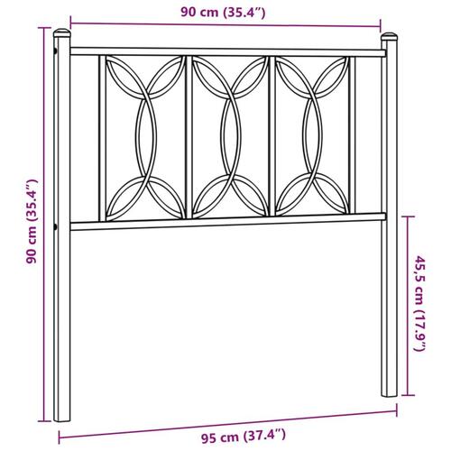 Sengegavl 90 cm metal sort