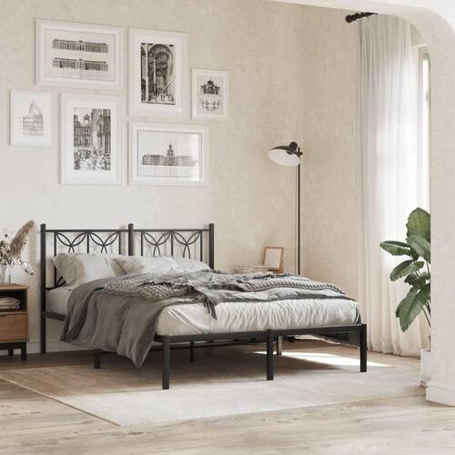 Sengegavl 140 cm metal sort