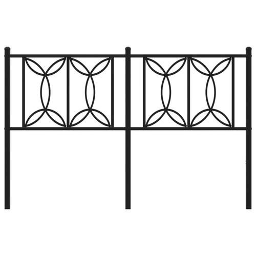 Sengegavl 140 cm metal sort