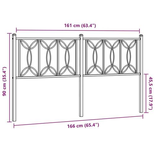 Sengegavl 160 cm metal sort