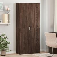 Højskab 80x35x180 cm konstrueret træ brun egetræsfarve