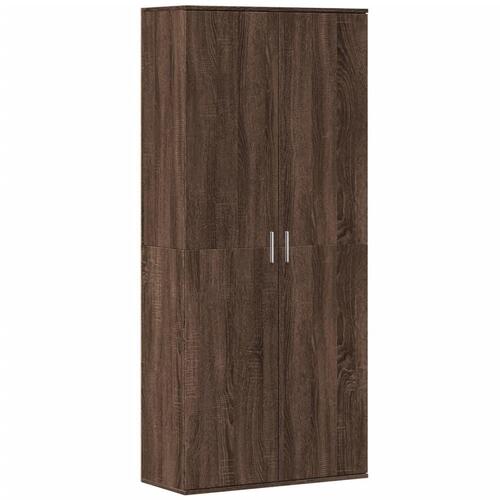 Højskab 80x35x180 cm konstrueret træ brun egetræsfarve