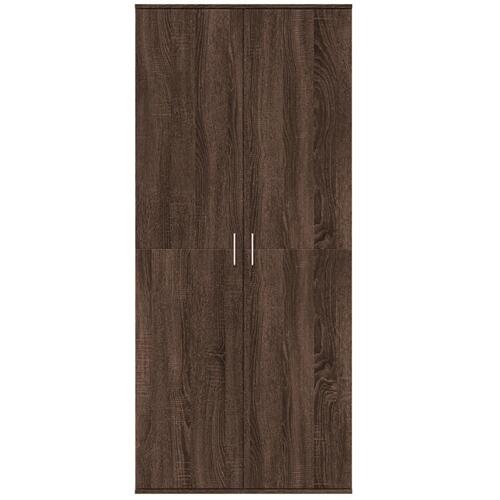 Højskab 80x35x180 cm konstrueret træ brun egetræsfarve