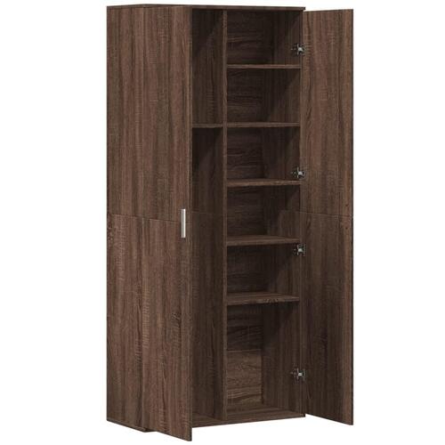 Højskab 80x35x180 cm konstrueret træ brun egetræsfarve