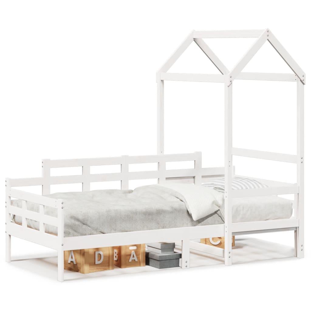 Daybed med tag 90x190 cm massivt fyrretræ hvid