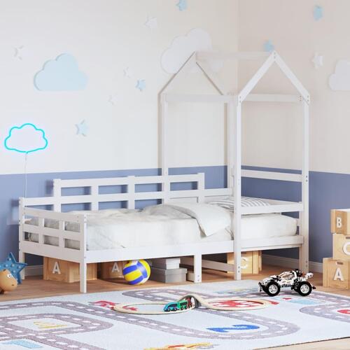 Daybed med tag 90x190 cm massivt fyrretræ hvid