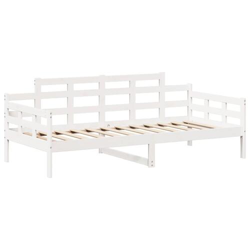Daybed med tag 90x190 cm massivt fyrretræ hvid