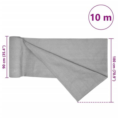 Afskærmning 1,8x10 m 150 g/m² HDPE lysegrå