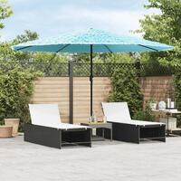 Haveparasol med stålstang 388x388x248 cm blå