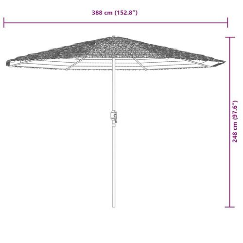 Haveparasol med stålstang 388x388x248 cm blå